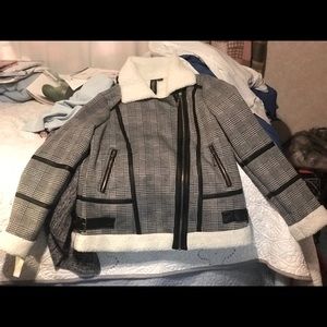 Warm, Sherpa lined plaid coat
